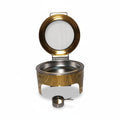 SMTE Luxury Chafing Dish - Round Buffet Server with Glass Lid - Gold