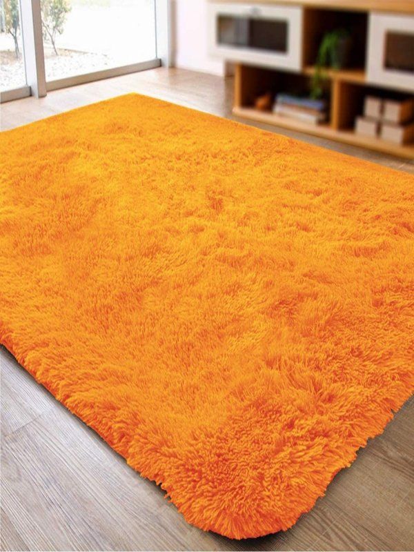 Orange Fluffy Shaggy Rug/Carpet (200cmx150cm)