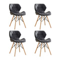 4 Piece Of Multifunctional Scandinavian Butterfly Design Ergonomic Chair Set - Black