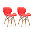 2 Piece Of Multifunctional Scandinavian Butterfly Design Ergonomic Chair Set - Red