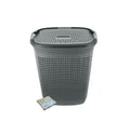 Two Tone Mesh Weave Laundry Basket & Complementary SMTE Pegs Pack - Grey