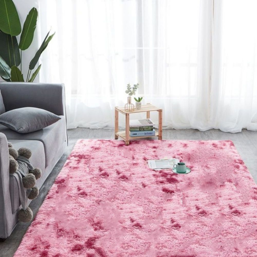 Large Premium Quality Fluffy Carpet/Rug - Maroon Mix