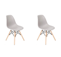 Proteas Wood Leg Chairs- Pack of 2- Grey