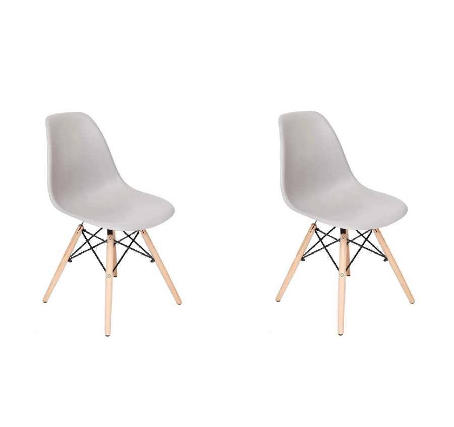 Proteas Wood Leg Chairs- Pack of 2- Grey