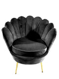 Tulip Sofa Chair Gold Legs - Black