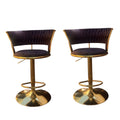 Luxury Velvet Bar Chair - Set of 2 (Gold Base)