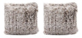 Colorful Faux Fur Cushion Set of 2 - Brown