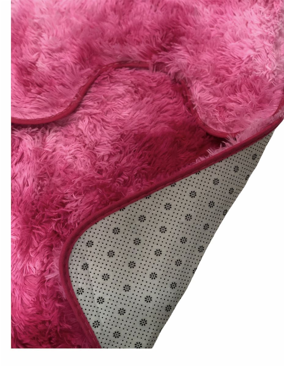 3 Piece Toilet Seat & Bathroom Mats Set - Pink