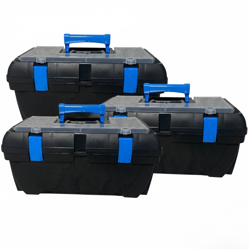 SMTE - 3 Pack Portable DIY Toolboxes, Stackable Organizers with Handle