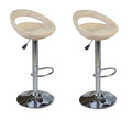 Rattan Seat Bar Stools / Breakfast Kitchen Counter Chairs -2 Pack -Beige