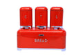 GB Royal Tea Coffee Sugar and Bread Bin Set - Red
