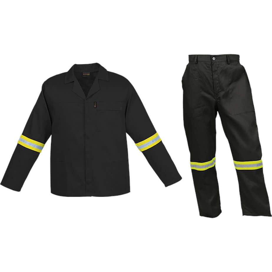 Conti Suit 2 Piece Black Reflective Poly Cotton - EU 34