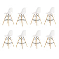 8 Pieces Of 25.5" Modern Style Eiffel Chair Counter Bar Stools Set - White