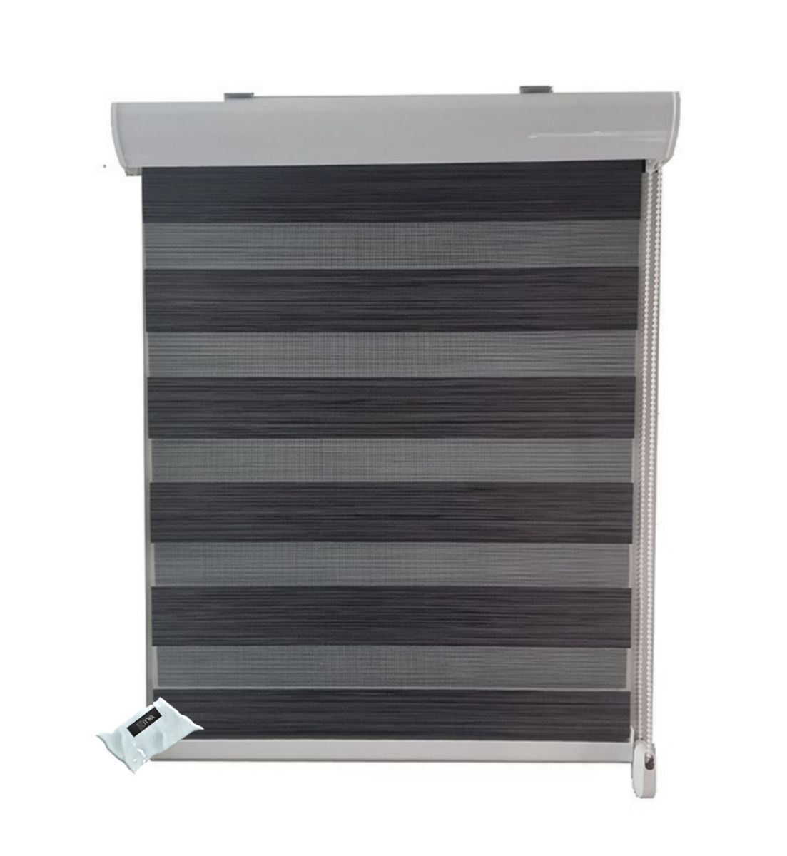 Mordern Readymade Quality Roller Blind – Textured Black & IYWA Tieback - 150 L x 180 W cm