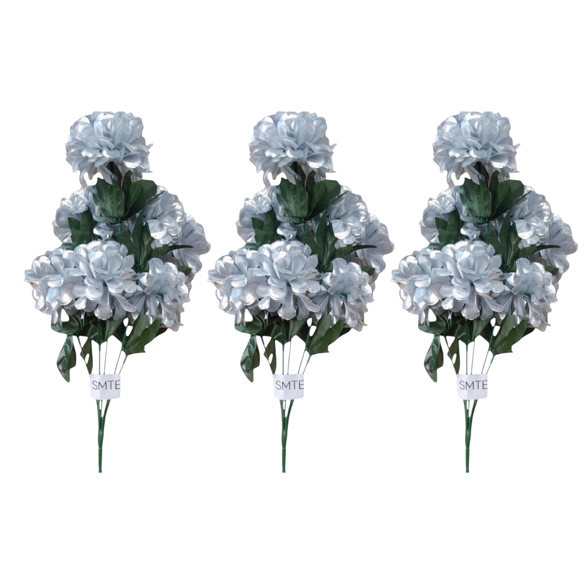 SMTE Artificial Silver Peony Bouquet - 3 Pack