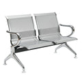 SMTE - S-502 Steel Waiting Bench Office Chair 2 Seater - Silver