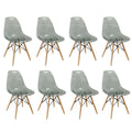 Multi-Functional Modern Design Transparent Eames Chairs Set - 8-Piece - Light Black Transparent