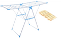 Metalic Clothes Drying Rack With clothesPegs - White, Blue