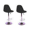 2 Piece Soft foam Faux Leather Bar Stools - Black