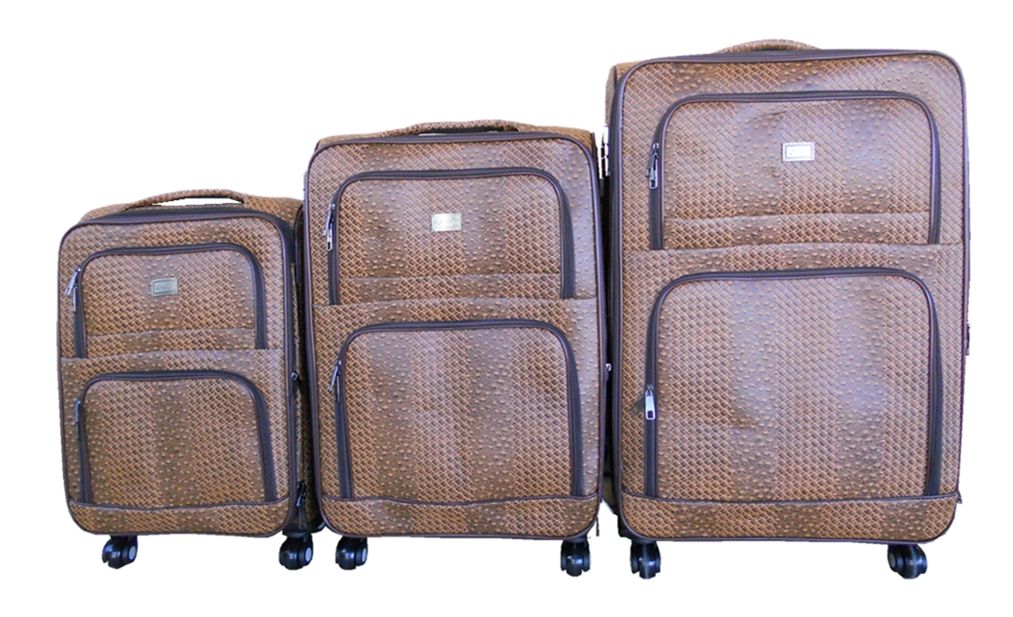 Luggage Bag Set of 3 PU Leather Travel Suitcases 28'24'22' inch Dark Brown