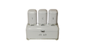 Bread Bin With Tea Coffee Sugar Canister Set - Retro 4 Piece - White & Silver