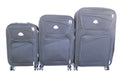 Trolley 3 Piece Travel Luggage Spinner - Fabric - Black