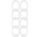 Magnetic Curtain Holder Strap Decorative Accessories - 8 Packs of 2 (White)