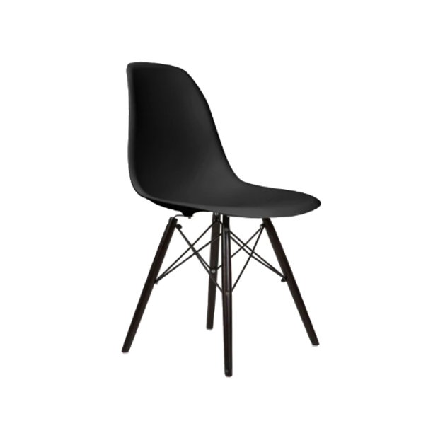 Modern Black Wooden Leg Chair