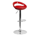Barstools - Glossy Cut Out with Gas-Lift - Set of 2 - Red