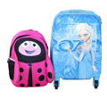 Frozen Luggage & Pink Ladybug Backpack Kids 2-Piece -Spinner Suitcase