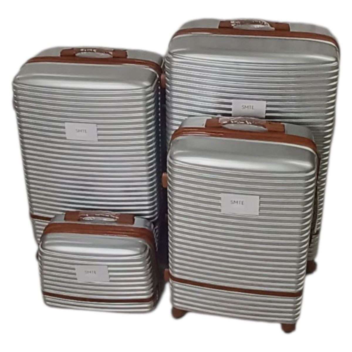 SMTE Galaxy G-5 Premium 4-Piece Hard-shell Luggage Set - Silver