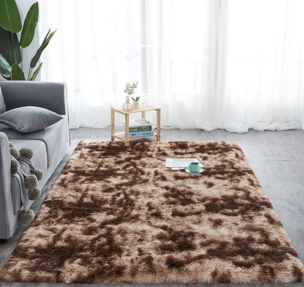 Quality Large Premium Fluffy Carpet/Rug (IYWA International) - Mix Coffee Original IYWA