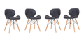 4 Piece Pre-Assembled Padded Dining Chair with Solid Wooden Legs