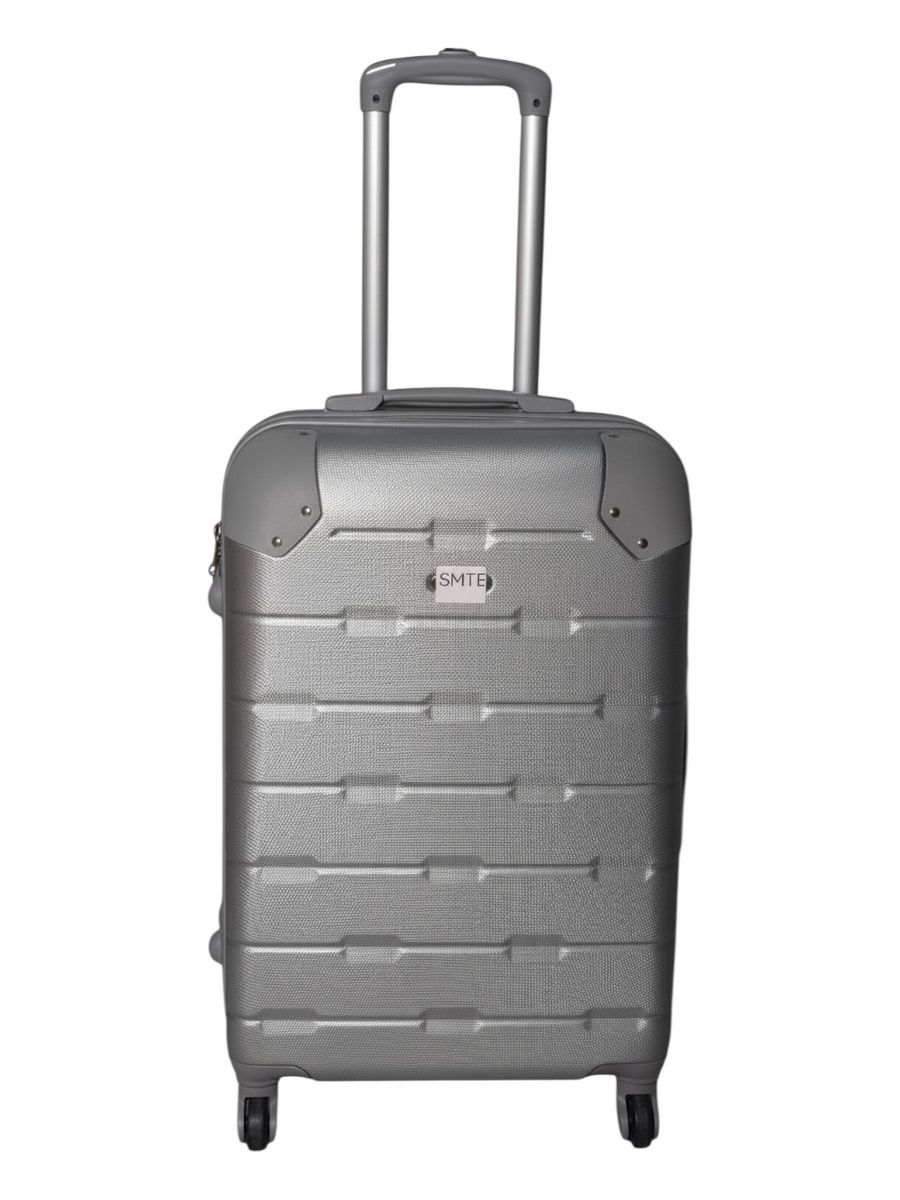 SMTE 23 Inch Hardshell Suitcase - Lightweight Silver Travel Luggage