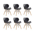 6 Piece Of Multifunctional Scandinavian Butterfly Design Ergonomic Chair Set - Black