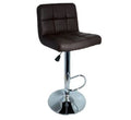 Barstool - Faux Leather High Back Swivel with Gas lift - Brown