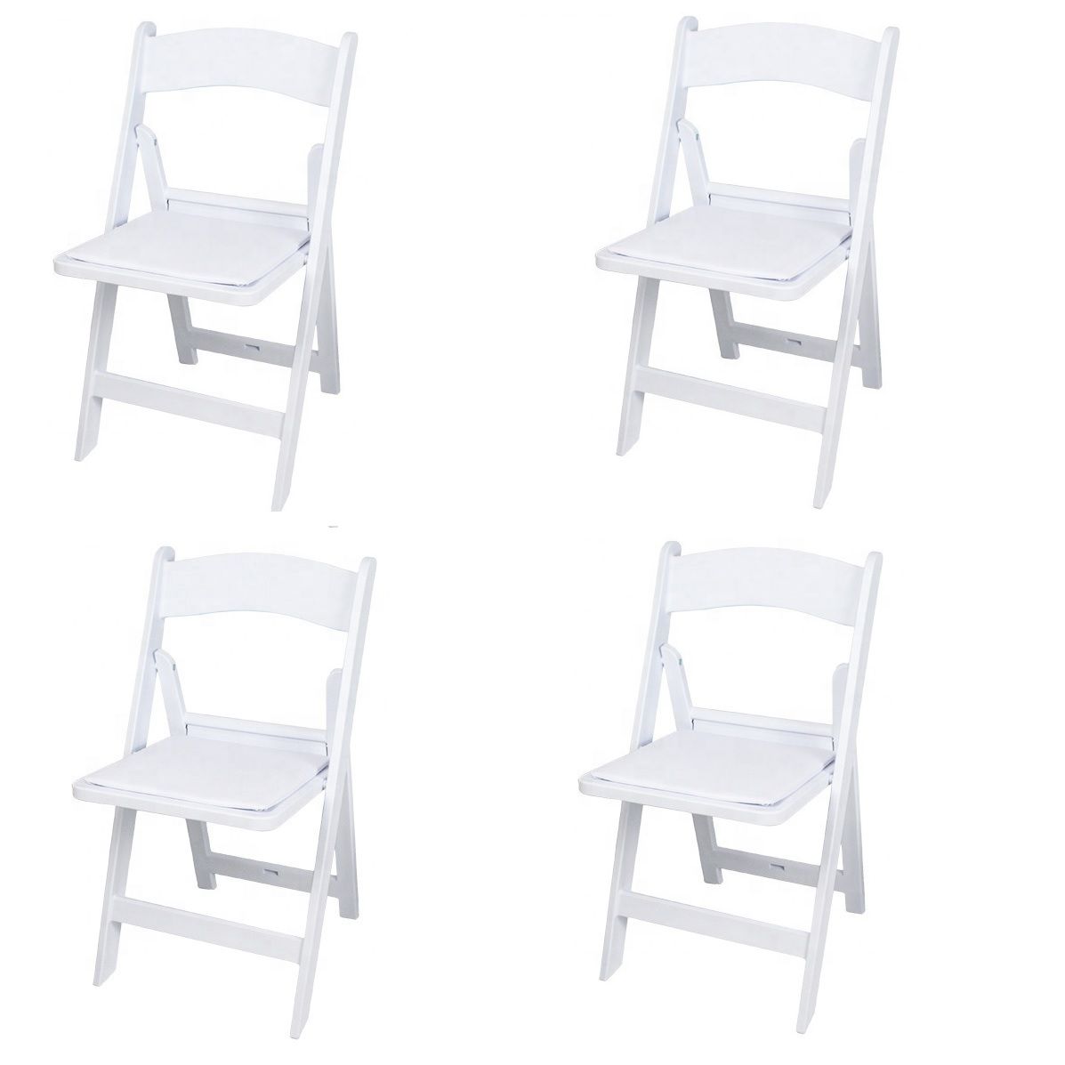 White Folding Wimbledon Chairs - 4 Piece