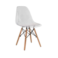 Stylish Transparent Color Dining Wooden Leg Chair - Grey
