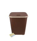 Two Tone Reed Weave Laundry Basket with Hinge Lid & SMTE Pegs - Dark Brown