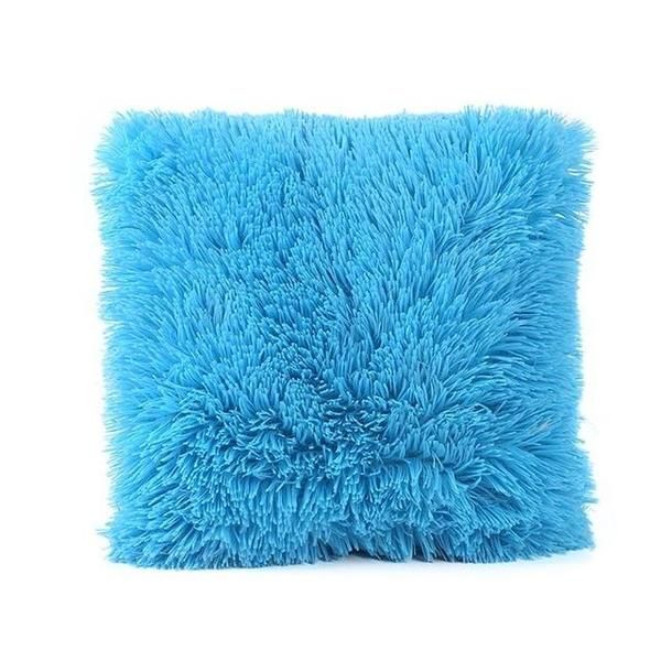 Light Blue Fluffy Cushion
