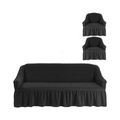 3 Pieces Elastic Stretch Universal Stretch Couch Cover - Black