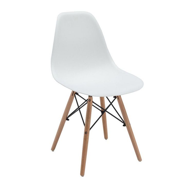 Wooden Leg White Cafe Chair