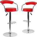 Broadway - Modern PU Leather Barstool - Red (set of 2)