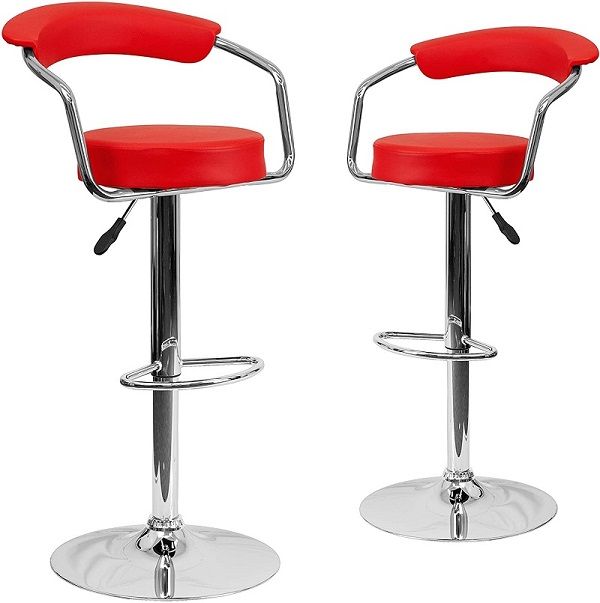 Broadway - Modern PU Leather Barstool - Red (set of 2)