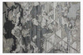 230x160 Babil Textured Geometric Turkish Rug with Shimmering Yarn Gry/L.Gry