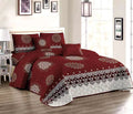 5 Piece Quilt Set Brown Bedspread Set