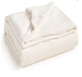 Sherpa Fleece Blanket Throw - White