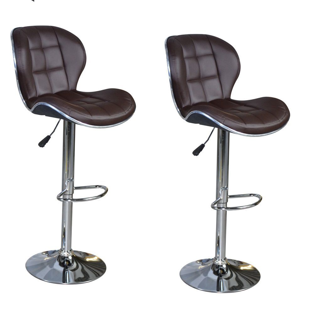 Bar Stools / Kitchen Counter Chairs - Set of 2 ��� Brown Colour