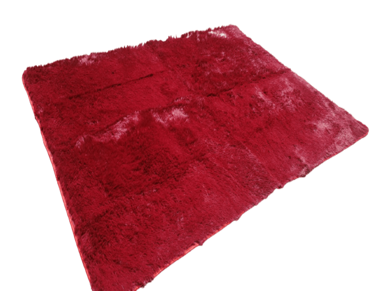 Maroon Fluffy Rug/Carpet - 200x150cm