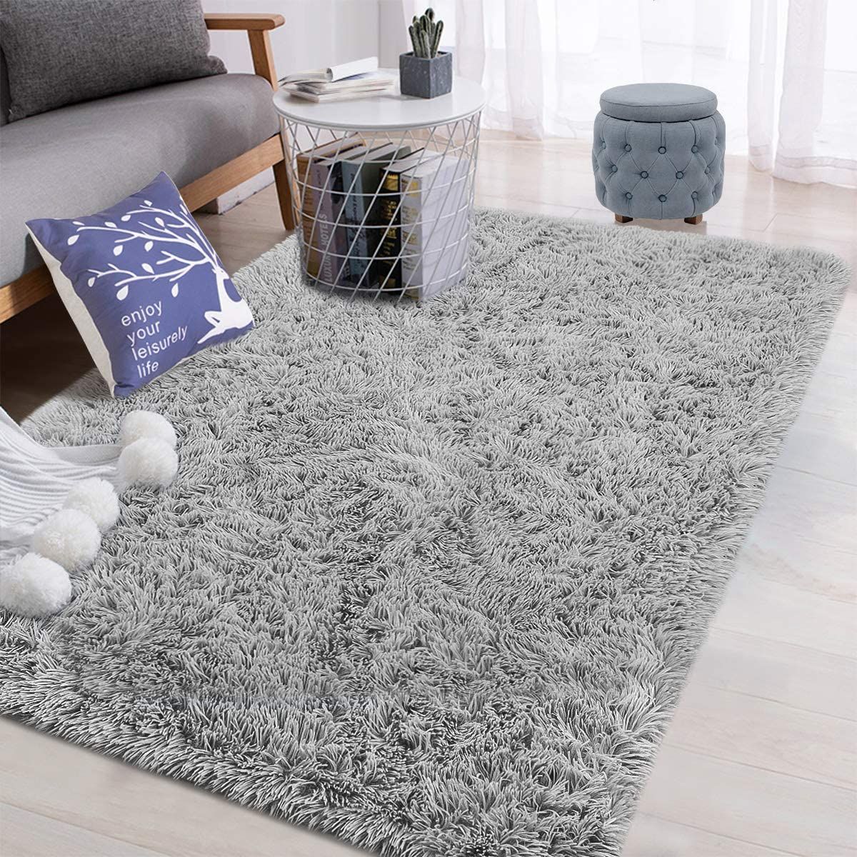 Fluffy Shag Rugs Grey